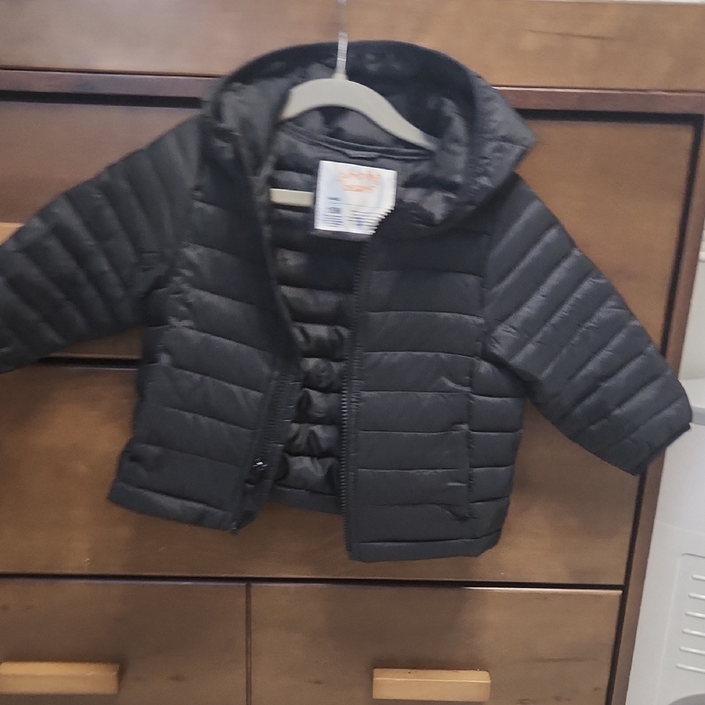 Kids Black Soft Puffer Jacket with Hood
